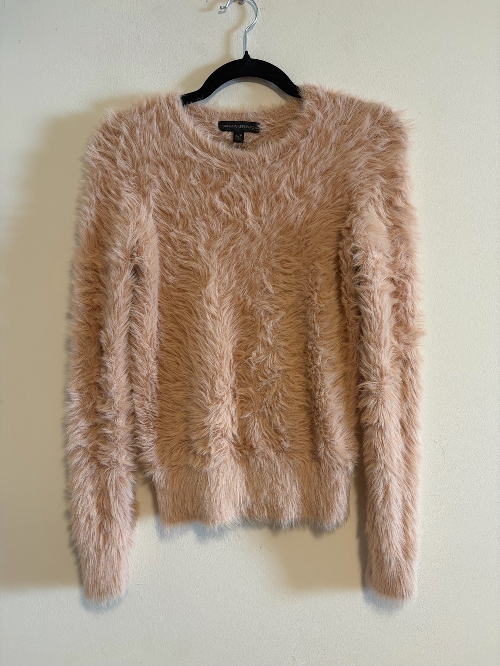 Banana Republic Pink Blush Eyelash Fuzzy Sweater Size S